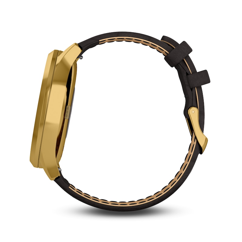 Main Image 11 of Garmin Vivomove HR Black Leather Strap Hybrid Smartwatch