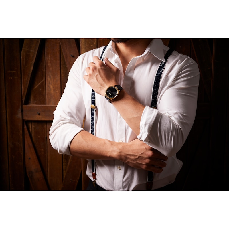 Main Image 13 of Garmin Vivomove HR Black Leather Strap Hybrid Smartwatch