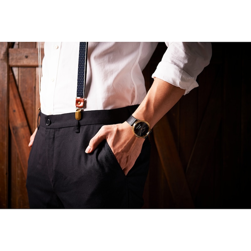 Main Image 15 of Garmin Vivomove HR Black Leather Strap Hybrid Smartwatch