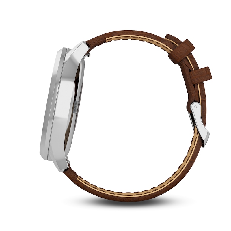 Main Image 3 of Garmin Vivomove HR Brown Leather Strap Hybrid Smartwatch