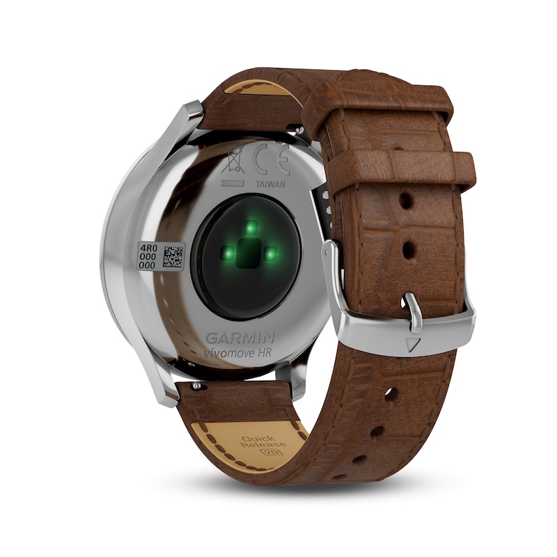 Main Image 4 of Garmin Vivomove HR Brown Leather Strap Hybrid Smartwatch