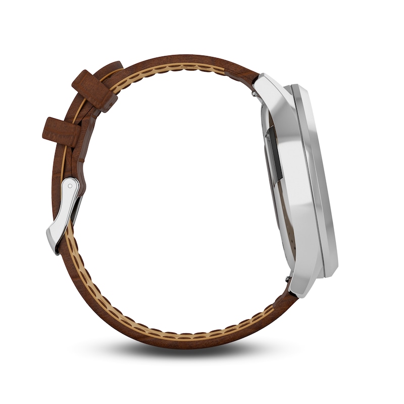 Main Image 6 of Garmin Vivomove HR Brown Leather Strap Hybrid Smartwatch