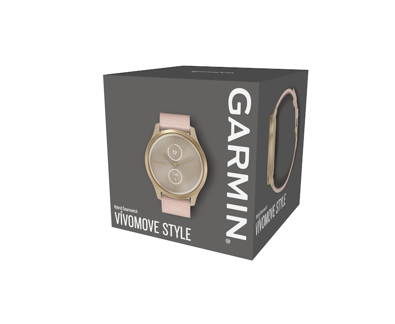 Main Image 13 of Garmin Vivomove Style Dust Rose Fabric Strap Smartwatch
