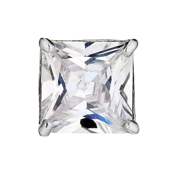 9ct White Gold Cubic Zirconia Stud Earring