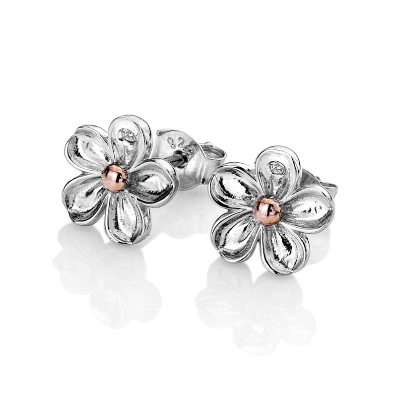 Main Image 3 of Hot Diamonds Sterling Silver Forget Me Not Stud Earrings
