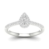 Thumbnail Image 1 of 9ct White Gold 0.33ct Total Diamond Pear Cut Halo Ring