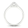 Thumbnail Image 2 of 9ct White Gold 0.33ct Total Diamond Pear Cut Halo Ring