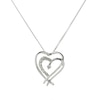 Thumbnail Image 1 of 9ct White Gold Diamond Double Heart Pendant