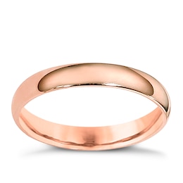 9ct Rose Gold 3mm Super Heavy Court Ring