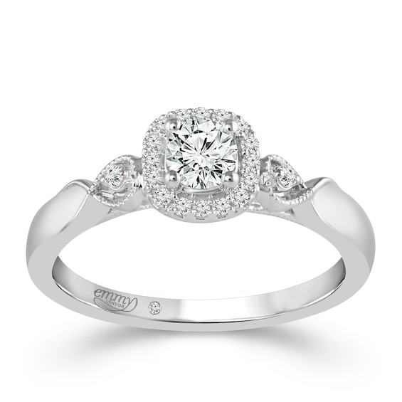 Engagement Ring Emmy London Platinum Total Halo 0.33ct Diamond Ring