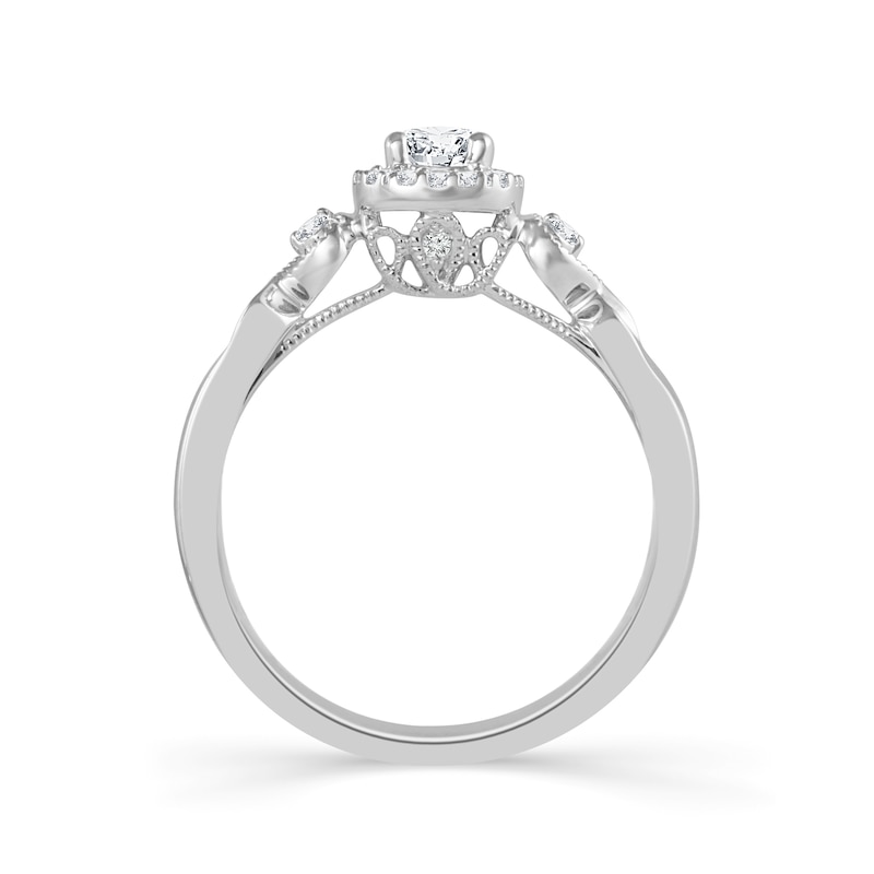 Emmy London Platinum 0.33ct Total Diamond Halo Ring