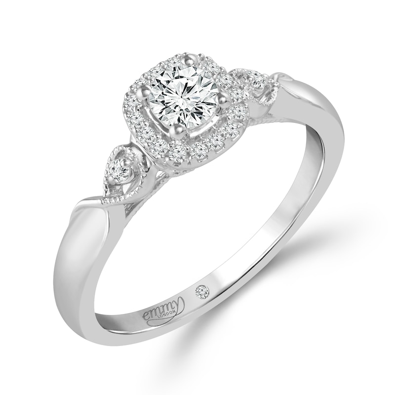 Emmy London Platinum 0.33ct Total Diamond Halo Ring