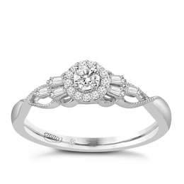 Emmy London 18ct White Gold 0.25ct Total Diamond Halo Ring