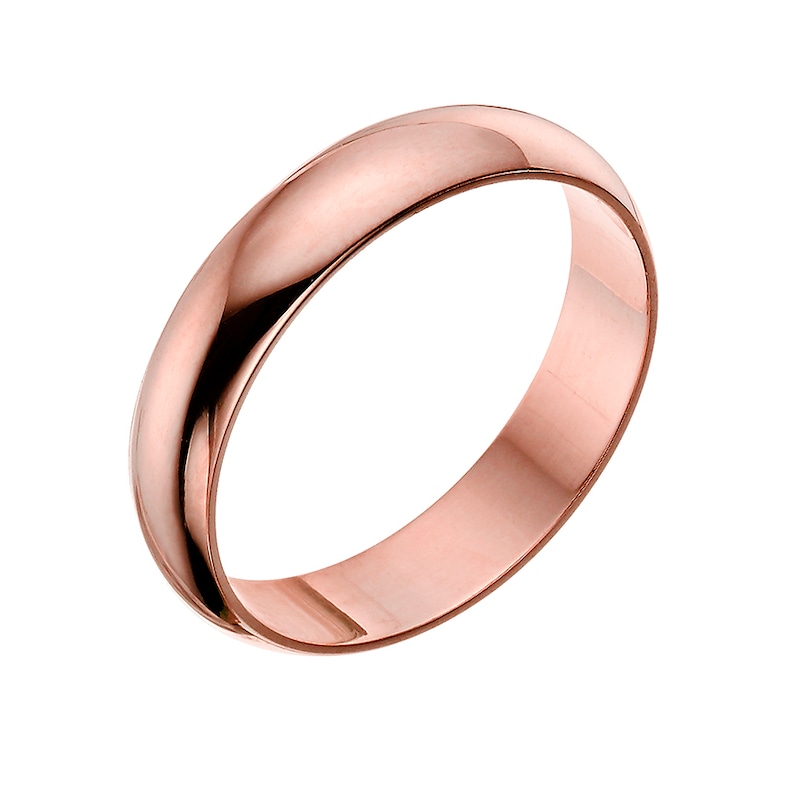 9ct Rose Gold 4mm Heavy D Shape Ring