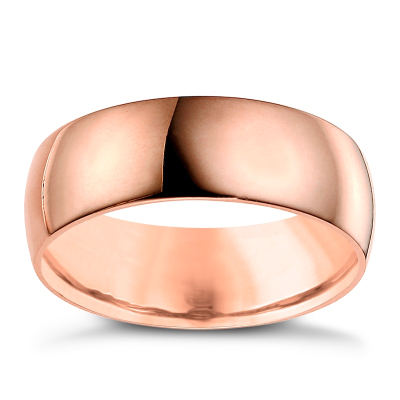 Main Image 1 of 9ct Rose Gold 7mm Extra Heavy Court Ring