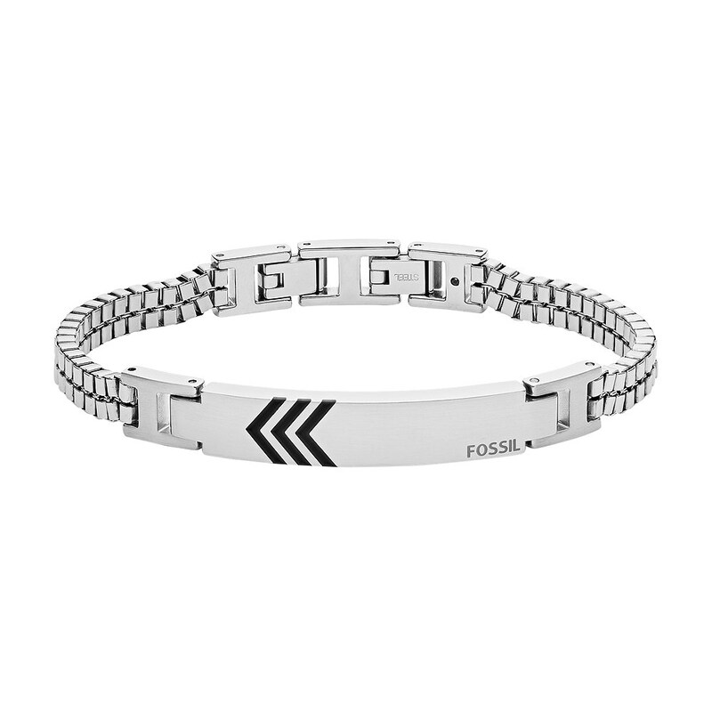 Fossil Men's Stainless Steel Logo Bracelet