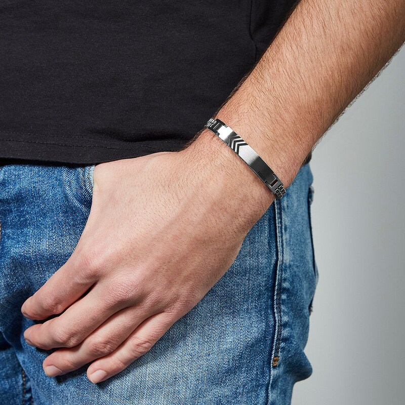 Fossil Men's Stainless Steel Logo Bracelet