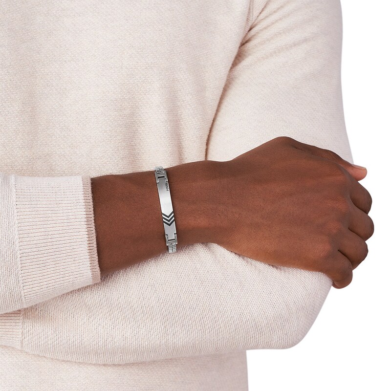 Fossil Men's Stainless Steel Logo Bracelet