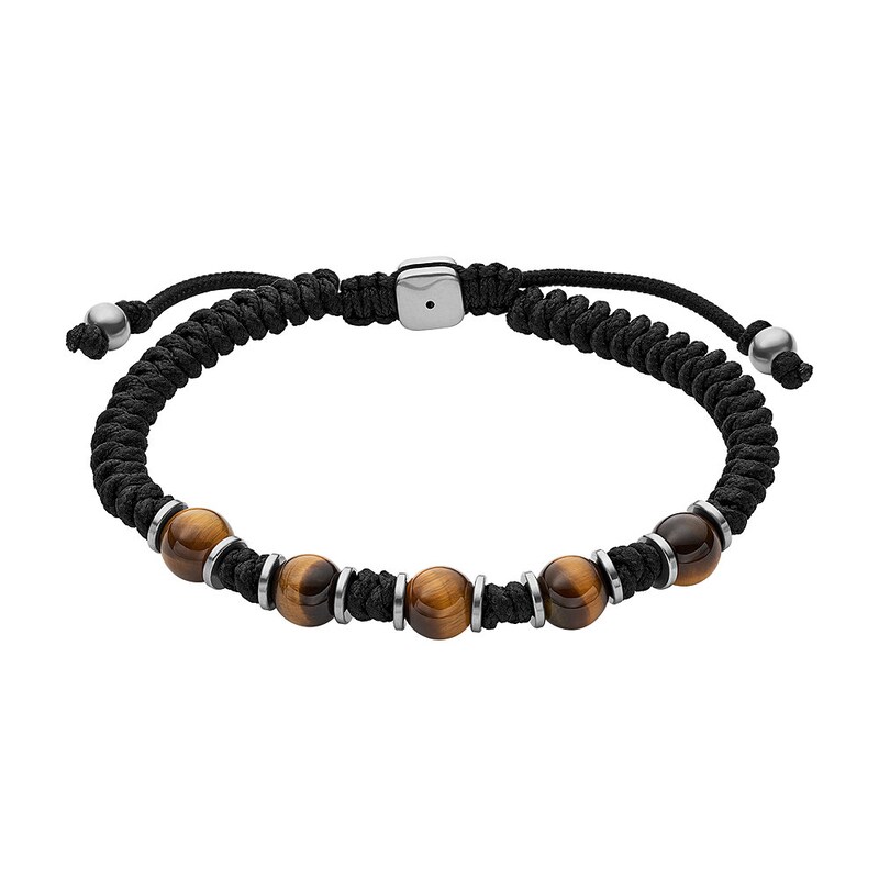 Fossil Casual Men's Tiger's Eye Beaded Bracelet