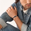 Thumbnail Image 4 of Fossil Heritage Men's D Link Black Leather Bracelet