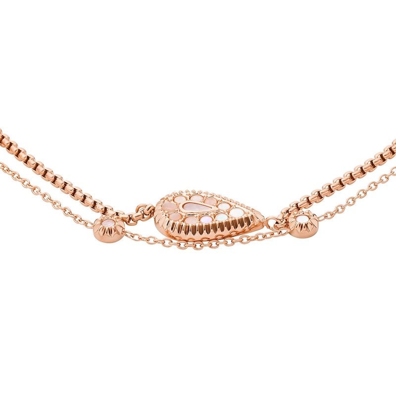 Main Image 2 of Fossil Rose Gold Tone Mother Of Pearl Mosaic Bracelet