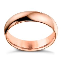 9ct Rose Gold 6mm Heavy D Shape Ring