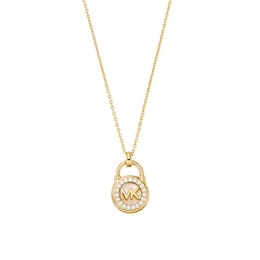 Michael Kors 14ct Gold Plated MOP Sterling Silver Lock Pendant