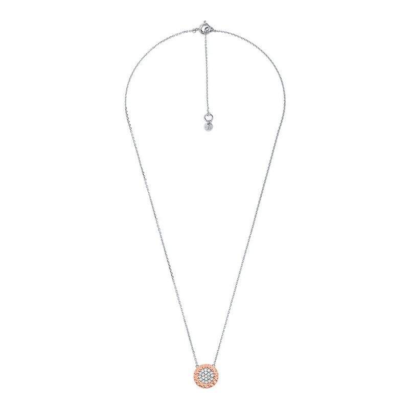 Main Image 2 of Michael Kors 14ct Rose Gold Plated Sterling Silver Monogram Pendant