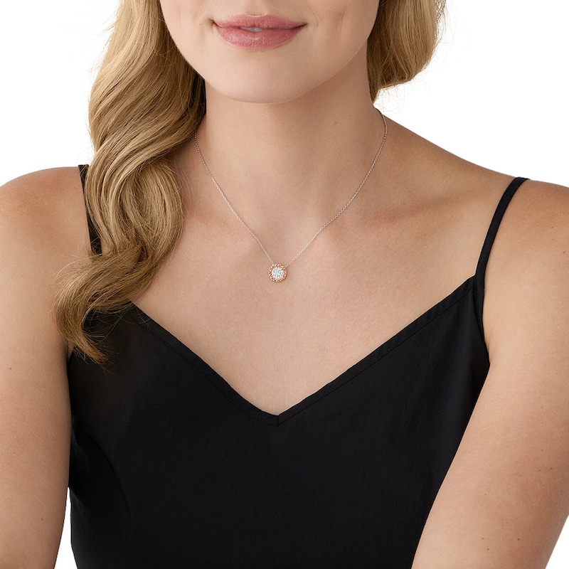 Main Image 3 of Michael Kors 14ct Rose Gold Plated Sterling Silver Monogram Pendant