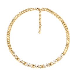 Michael Kors 14ct Gold Plated Logo Collar Necklace