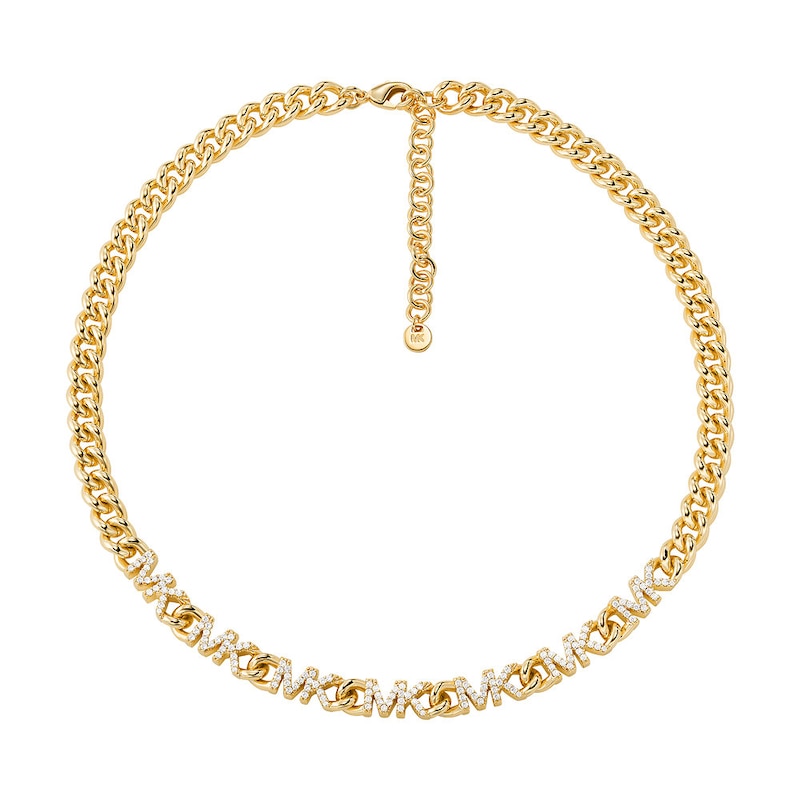 Main Image 1 of Michael Kors 14ct Gold Plated Logo Collar Necklace