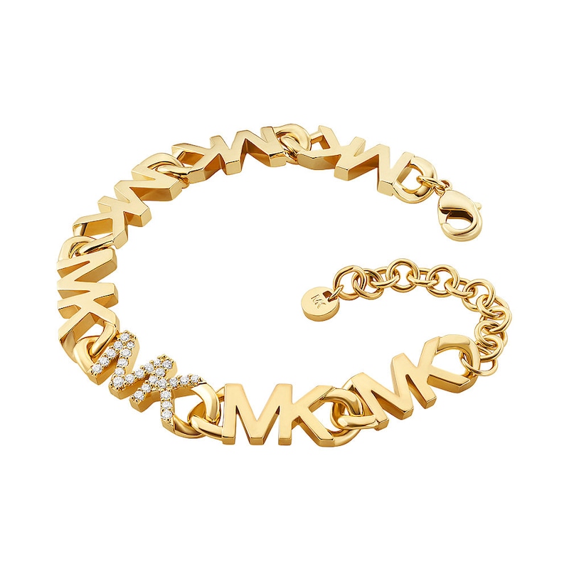 Main Image 2 of Michael Kors 14ct Gold Plated Logo Chain Bracelet
