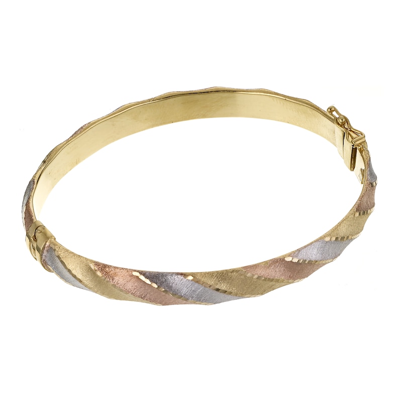 Main Image 1 of 9ct Three Tone Gold Bangle