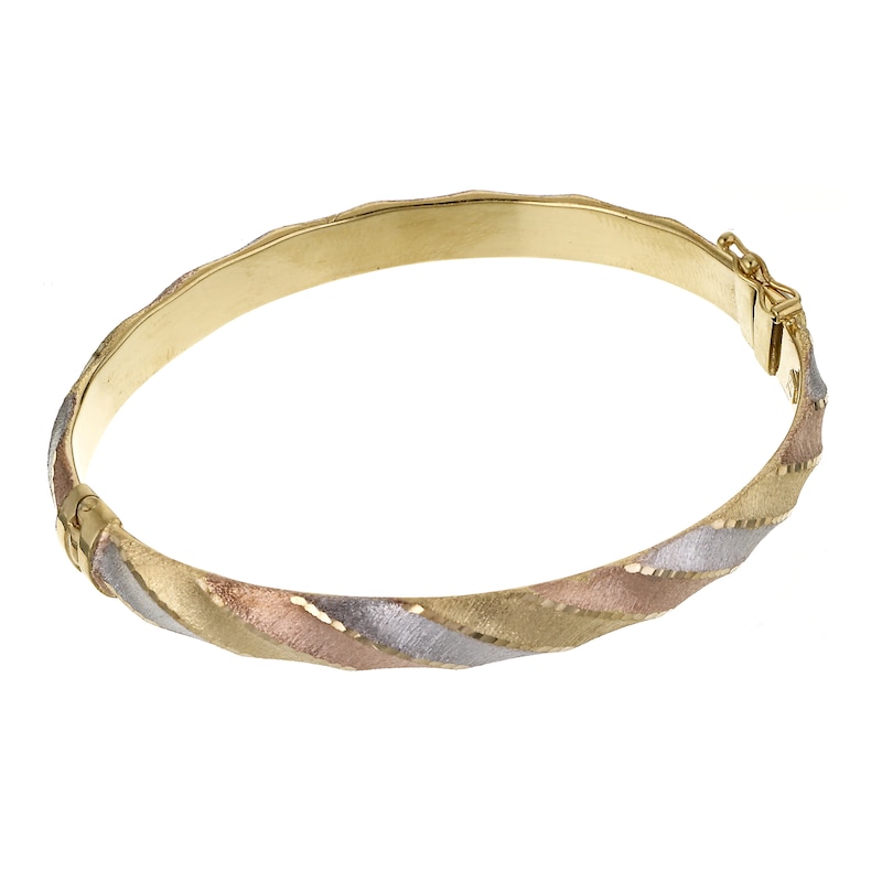 9ct Three Tone Gold Bangle