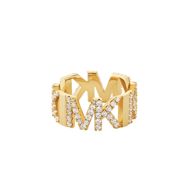 Main Image 2 of Michael Kors 14ct Gold Plated Logo Ring