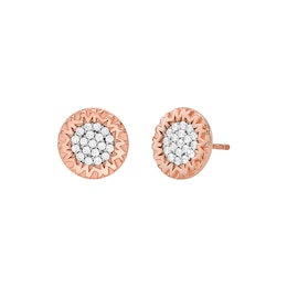 Michael Kors 14ct Rose Gold Plated Sterling Silver Monogram Earrings