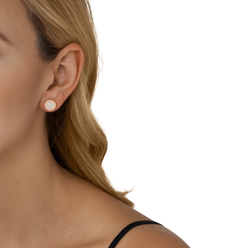 Main Image 3 of Michael Kors 14ct Rose Gold Plated Sterling Silver Monogram Earrings