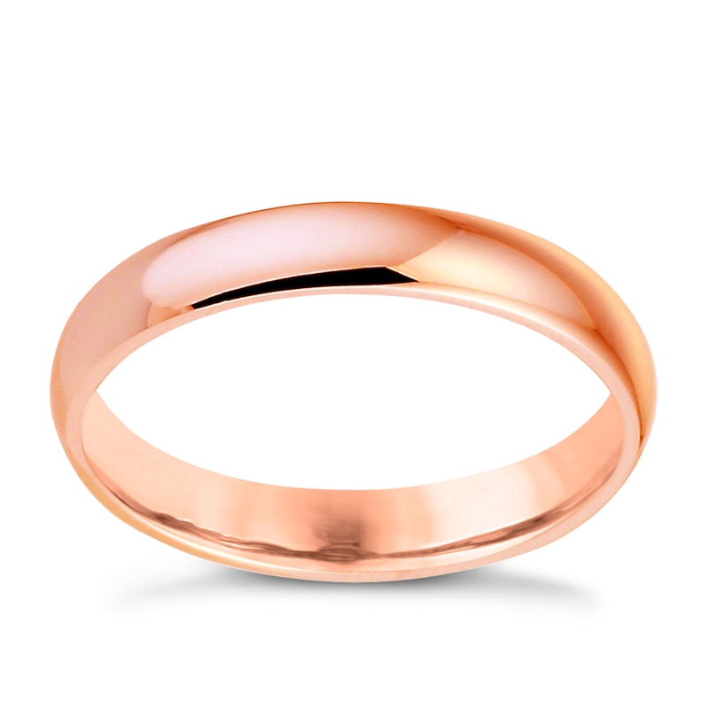18ct Rose Gold 3mm Heavy D Shape Ring