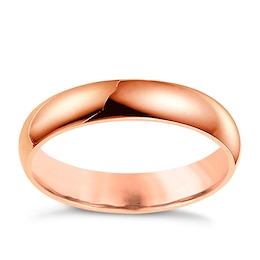 18ct Rose Gold 4mm Heavy D Shape Ring