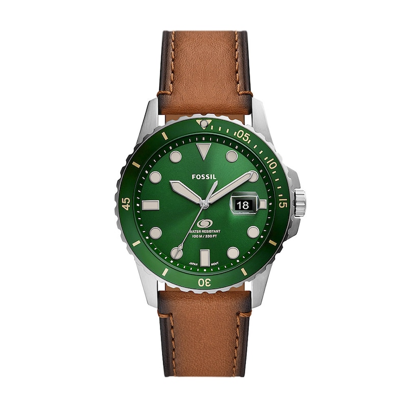 Main Image 1 of Fossil Blue Men's Tan Leather Strap Watch