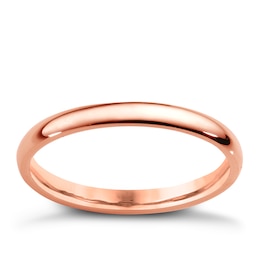 18ct Rose Gold 2mm Super Heavy Court Ring