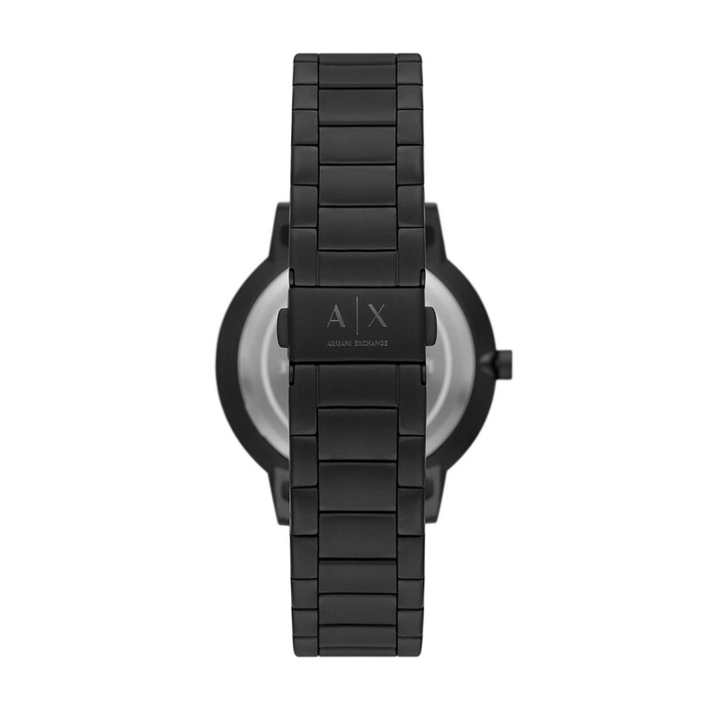 Armani Exchange Men's Open Heart Dial Black Stainless Steel Bracelet Watch