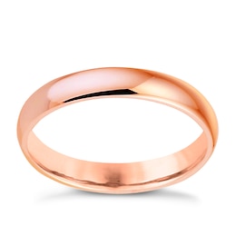 18ct Rose Gold 3mm Extra Heavy D Shape Ring