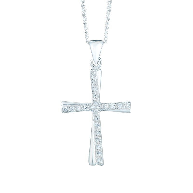 Sterling Silver Cubic Zirconia Cross Pendant