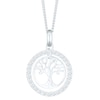 Thumbnail Image 1 of Sterling Silver Tree Design Cubic Zirconia Pendant Necklace