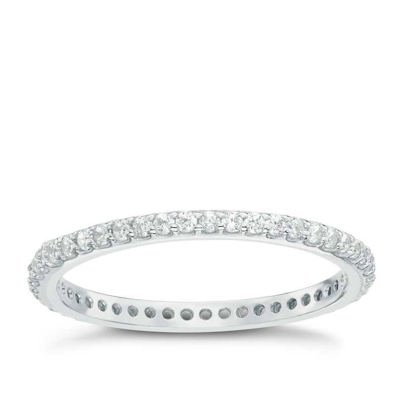 Main Image 1 of Sterling Silver Cubic Zirconia Set Full Eternity Ring Size P