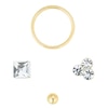 Thumbnail Image 1 of 9ct Gold Hoop, Square Crystal, Trio Stud & Ball Nose Studs