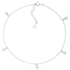 Sterling Silver Cubic Zirconia Set Anklet