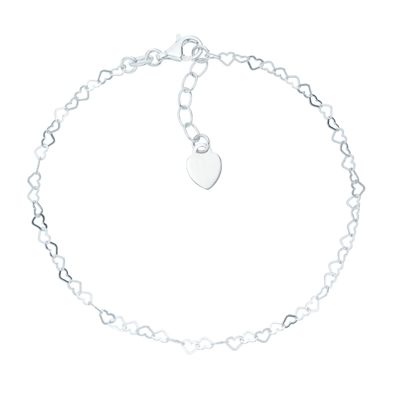 Main Image 1 of Sterling Silver Heart Anklet