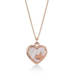 Radley 18ct Rose Gold Tone Mother Of Pearl Heart Pendant
